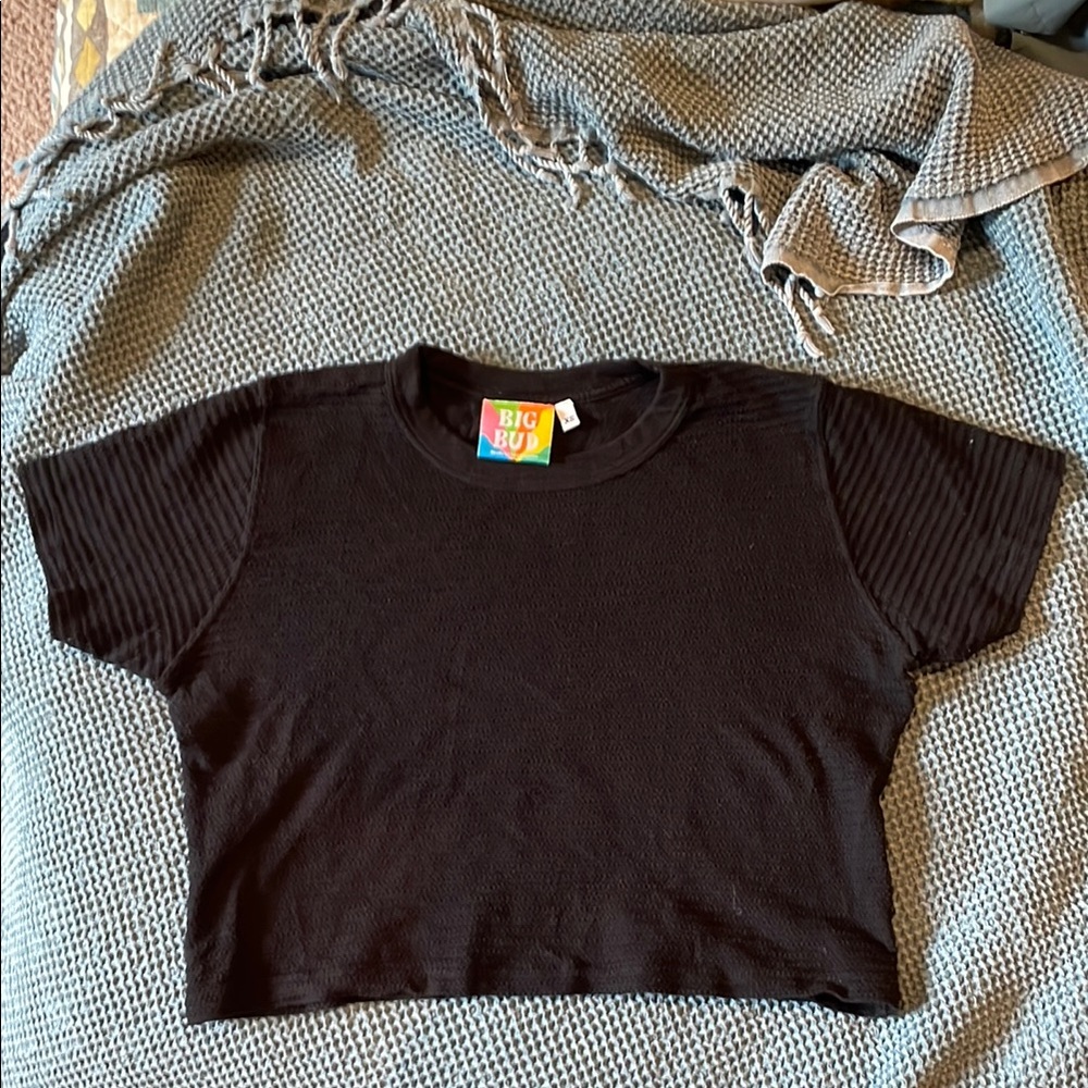 Big Bud Press Black Honeycomb Cropped Tee